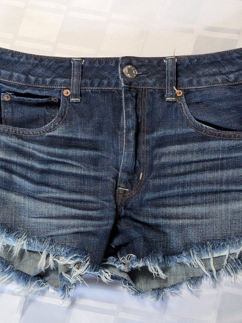 AMERICAN EAGLE OUTFITTERS WOMEN'S GIRL'S JEAN SHORTS SIZE 6 HI-RISE FESTIVAL